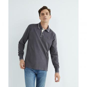 North Sails Organic Cotton Men's Polo Shirt - Long Sleeve - Gray - XL