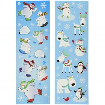 Amscan alegres del muñeco de nieve del invierno Diversión papel impreso Pegatinas Strip