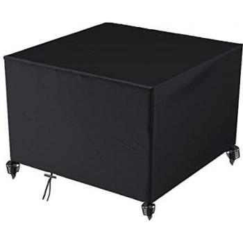 LCGOD Juego de fundas para muebles de jardín, para todas las condiciones meteorológicas, resistente al viento, impermeable, lluvia y polvo, para mesa y silla, color negro
