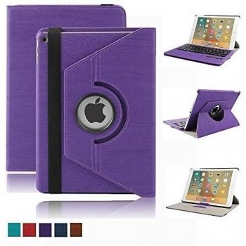 dingrich iPad aire 2 Teclado caso, nueva moda 360 Degree funda giratoria para iPad + teclado Bluetooth inalámbrico, magnético y desmontable + Protector de pantalla + lápiz capacitivo