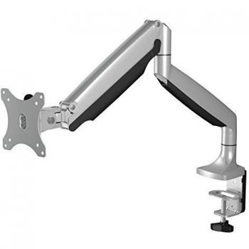 ICY BOX IB-MS503-T Monitor Desk Mount for one monitor up to 32 inches (81 cm), height-adjustable, VESA compatible, cable management, rotation/tilt functionality, in black and silver