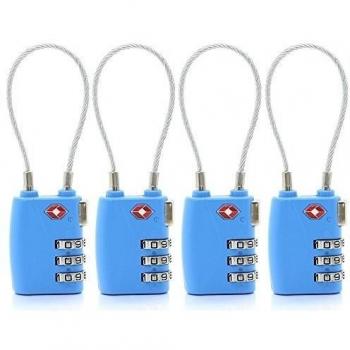 Virocana 3 Dial Combination TSA Lock Set-Your-own Combination Lock, Padlock Luggage Lock Travel Smart Cable Lock for Suitcase Luggage,Travel bags,GYM and Home Use
