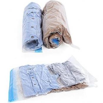 Songmics Pack de 6 Bolsas al vacío para ropa Enrollables Almacenamiento de compresión Ahorro de espacio 60 x 40 cm RVM06R