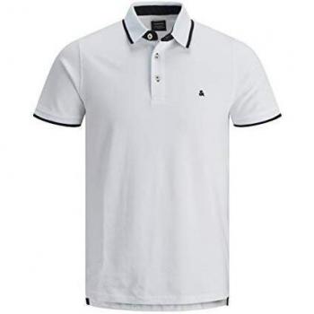 Jack & Jones Paulos Slim Fit White Polo Shirt for Men - Size 2XL
