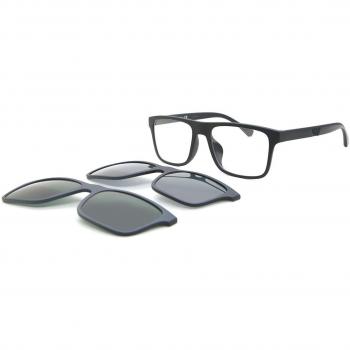 Emporio Armani EA4115F Asian Fit With Clip-On 58011W Men's Eyeglasses Black Size 54 - Blue Light Block Available