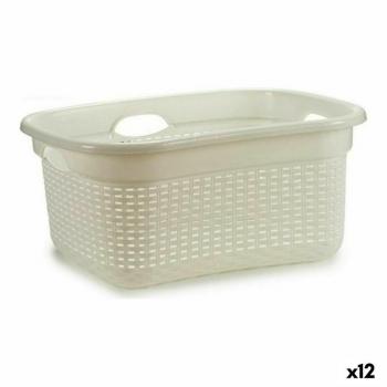 Cesto Blanco Plástico (42,5 x 25,5 x 63,5 cm) (12 Unidades)