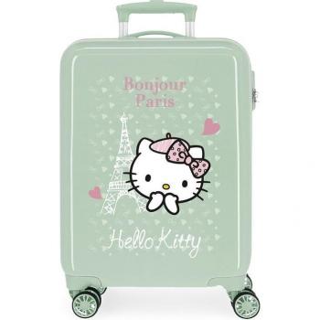 Maleta de Cabina Infantil Hello Kitty Paris Rígida 55cm con Capacidad de 34L Disney