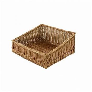 Cesta Expositora de Mimbre Natural Cuadrada 50x50 cm, Altura Ajustable 12-21 cm