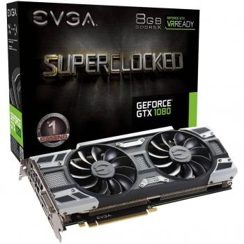 EVGA NVIDIA GeForce GTX 1080 SC Gaming ACX 3.0 Cooling, 8GB GDDR5X, PCI Express 3 Graphics Card - Black (08G-P4-6183-KR)