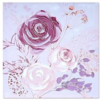 Cuadro de Lienzo Rosa con Rosas 60 x 60 x 3 cm Romimex