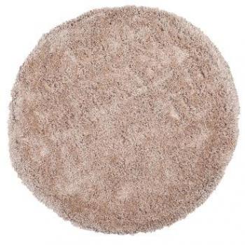 Alfombra Shaggy Redonda Beige de Pelo Largo 140 cm Cide