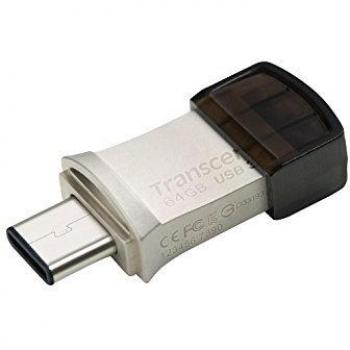 Transcend JetFlash 890 64GB Flash Drive with USB3.1 and USB type-C connector