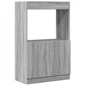Aparador de madera de ingeniería gris Sonoma 63x33x100 cm
