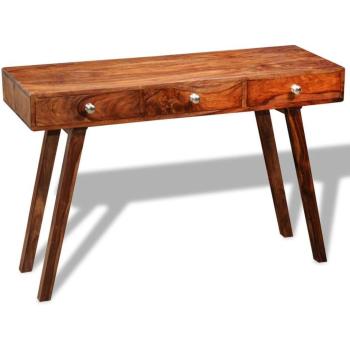 Mesa consola de madera maciza de sheesham con 3 cajones - 76 cm