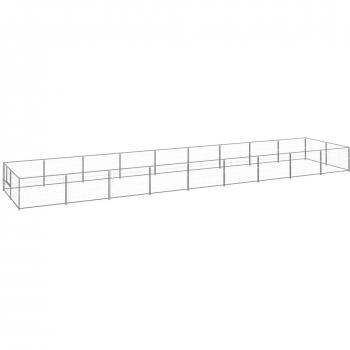 vidaXL Dog Kennel Silver 18 m² Steel
