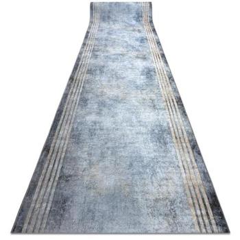 Alfombra de Pasillo Antideslizante Lotus Frames 29870 con Marco de Piedra Plata/Oro - Lavable en Lavadora - 80x1000 cm