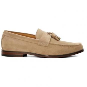 Dune London Men's Blaikes Tassel Trim Sand Suede Loafers Size 9