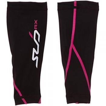 Sub Sports RX Abgestufte Kompressions Funktionswäsche Base Layer Calf Guard Paar - Calentadores de piernas de runinng para Mujer, Color Negro/Rosa, Talla 2XL
