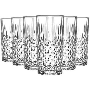 Set de 6 Vasos de Cristal Elegante y Duradero Gama Odin 356cc - Apto para Lavavajillas, Diseño Clásico y Versátil, Ideal para Todo Tipo de Bebidas, Transparente