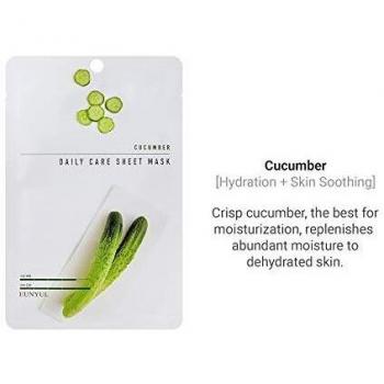 Pack of 10 eunyul daily care facial sheet mask pack cucumber x 10ea korean skincare hydrating nourishing natural ingredients for all skin types