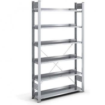 Estantería ensamblable hofe 715110 para archivadores, altura 2000 mm, un lado, dimensiones 1000 x 300 mm, galvanizada