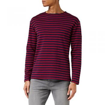 Armor Lux Men's Long Sleeve Marinière Shirt, Blue Striped (455 Navire/Braise), X-Small