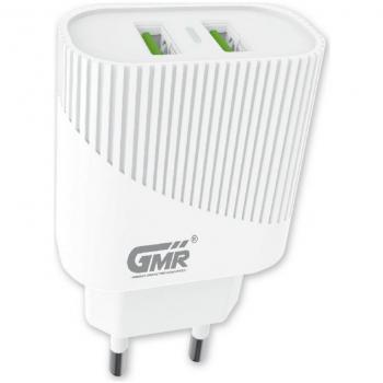 Adaptador de Carga Rápida USB Goms con Doble Salida 2.4A - Blanco