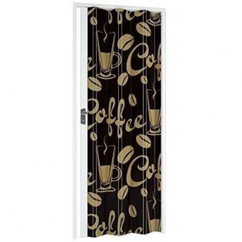 Puerta Plegable de Interior en PVC Color Café 115x214 cm Modelo Vera