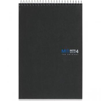 Cuaderno A5 con espiral, 120 hojas de papel 70g, cuadriculado, color negro - Miquelrius