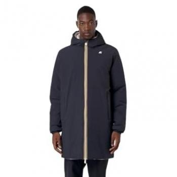 K-Way Men's Lightweight Packable Reversible Parka Jacket - Blue, Size L