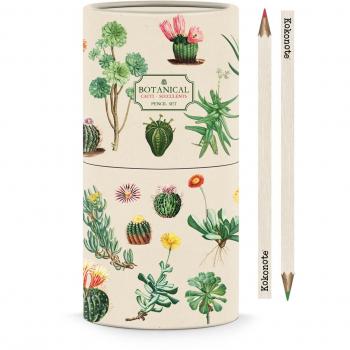 Set de lápices de colores Botanical Cacti Kokonote verde y beige