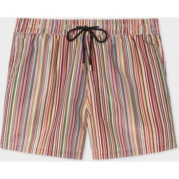 Paul Smith Men's Signature Stripe Swim Shorts, Multi-Colored, Size M, Polyester/Recycled Polyester