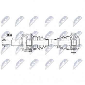 Árbol de transmisión NTY NPW-VW-177, compatible con Volkswagen, alta resistencia y durabilidad