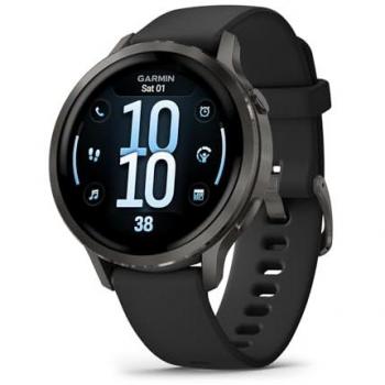 Garmin Venu 4 Smartwatch - 41mm, Black/Slate with Quick-Release Silicone Band