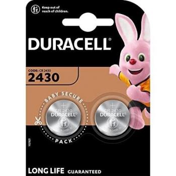 Batería de botón de litio Duracell CR2430, 3V, pack de 2 - Ideal para llaves remotas y dispositivos electrónicos