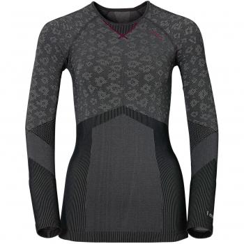 Odlo Crew Blackcomb Evolution W Camiseta de Manga Larga L Grey/Black