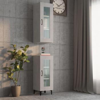Armario de pared colgante gris hormigón 34,5x34x90 cm - Mueble de Almacenaje de Salón, Buffet para salón Moderno, Armario Auxiliar, Armario de Almacenamiento