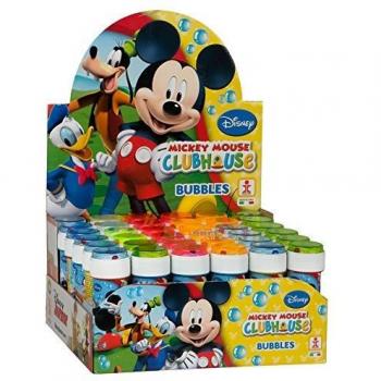 ColorBaby - Caja 36 pomperos, pompero Mickey Mouse, 60 ml, pomperos de jabón, pomperos infantiles, pomperos para niños cumpleaños, juguetes Mickey Mouse, Goofy, Pluto, Donald
