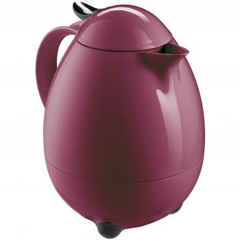 Leifheit Termo Columbus 1,0 L rojo rubí, termo grande con tecla de aroma para aprox. 8 tazas, termo portátil para servir con una mano