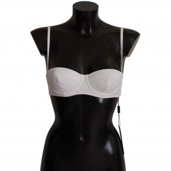 Dolce & Gabbana White Nylon Semi Pad Balconnet Bra Underwear - IT1 | XS