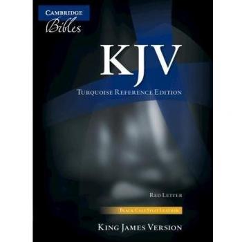 KJV Turquoise Reference Bible, Black Calf Split Leather, Red-letter Text, KJ674:XR