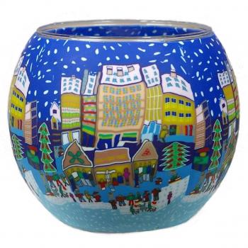 kerzenfarm 21810 Resplandeciente tealight-holder de cristal, Multicolor