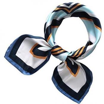 RIIQIICHY Pañuelo de Seda para Mujer Pañuelos para Cuello Colores y Diseños Variados 70 x 70 cm