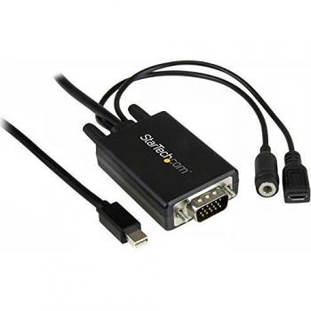 StarTech.com MDP2VGAAMM3M - Cable Adaptador Mini DisplayPort a VGA con Audio, conversor Mini DP a VGA, 1920 x 1200, 3 Metros