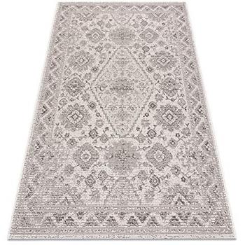 Alfombra Color Sisal Ornamento Marco Beige 80x150 cm
