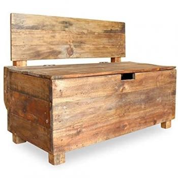 vidaXL Banco de Madera Maciza de recuperación de 86 x 40 x 60 cm