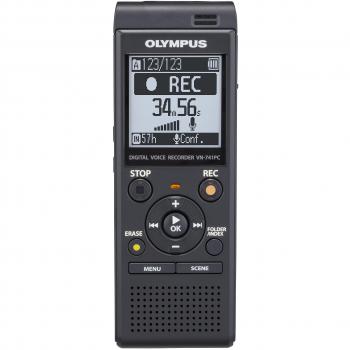 Olympus VN-741PC Digital Voice Recorder with 4GB Memory, Built-In USB, and LCD Screen - Black