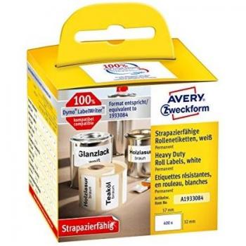 Etiquetas Enrollables Avery Zweckform, 32 x 57 mm, Blancas, Alta Adhesión, 400 Unidades