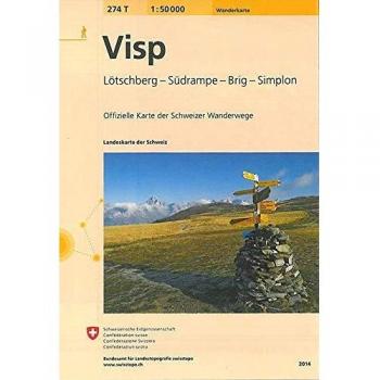 Mapa excursionista y topográfico Visp 1:50.000 - Lötschberg, Südrampe, Brig, Simplon