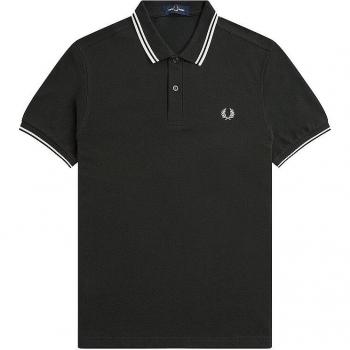 Fred Perry Twin Tipped Polo Shirt - Night Green/Snow White - Men's Polo Shirt - Size: 2XL